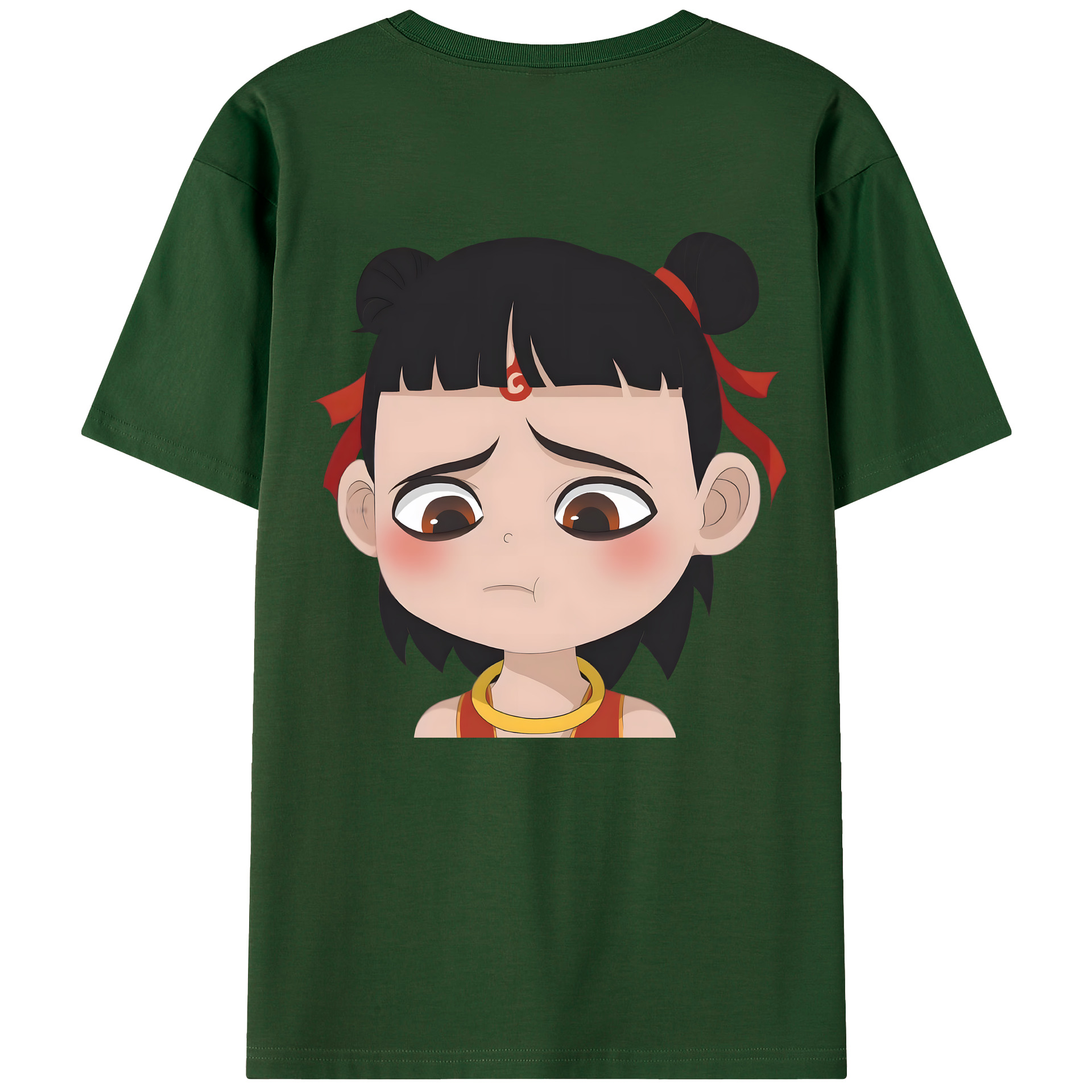 （画像用） Ne Zha 2 ナタ 魔童の大暴れ 綿100％半袖Tシャツ（背面プリント）
